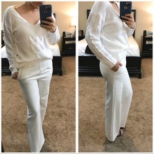 🏷 SALE - High Waist Wide Leg White Pants